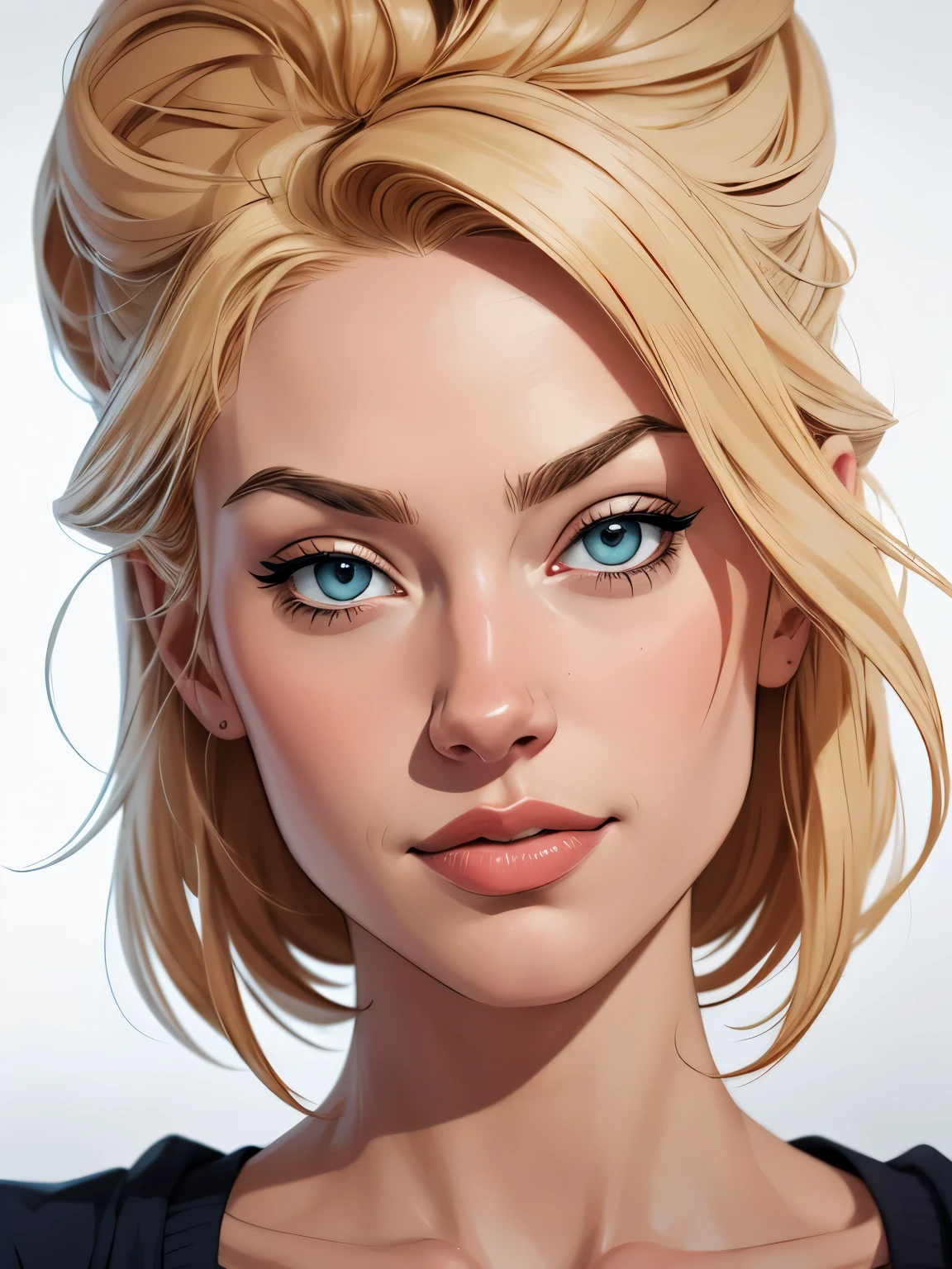 estilo de desenho Yvonne Strahovski animado:1.2), mulher Imagem de desenho animado de uma mulher , roupas sensuais , garota super fofa, authoritarian would be facial expressioncartoon style illustration, estilo de arte dos desenhos animados, estilo de arte dos desenhos animados, digital illustration style, design de personagens altamente detalhado, arte digital detalhada fofa, City fan art, design de personagem retrato, beautiful digital illustration, retrato de alta qualidade, arte em quadrinhos, retrato do design do personagem, white background Buso without clothes and medium breasts female character all in Scream the film actresses
