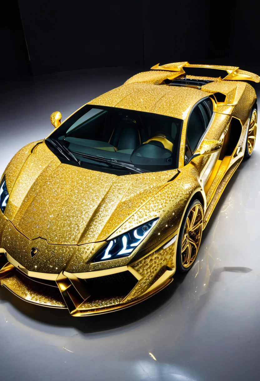 A Lamborghini Venom bathed in gold and diamonds