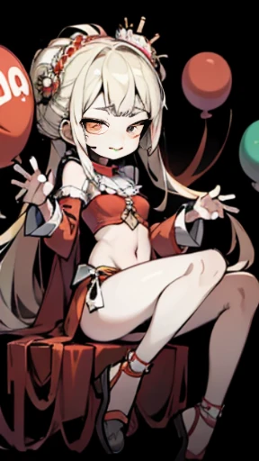 (,(masterpiece), (High resolution), (super delicate), (masterpiece: 1.2, highest quality), full body,(snap shot), circus、clown、clownメイク、balloon
