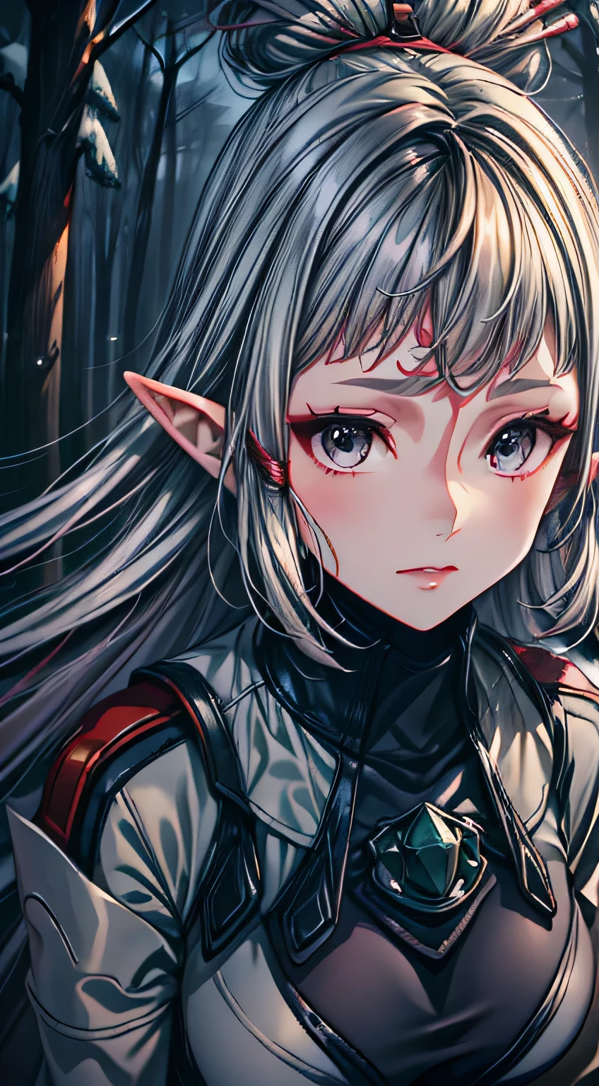 paya, cute elf, wariza,grass,sky,smile, intricate eyes,beautiful detailed eyes,symmetrical eyes,big eyes:1.5, Dutch angle, cowboy shot, seductive eyes, sitting, ,intricate eyes,beautiful detailed eyes,symmetrical eyes,big eyes:1.5,(((lustrous skin:1.5,bright skin: 1.5,skin tanned,shiny skin,very shiny skin,shiny body,plastic glitter skin,exaggerated shiny skin,illuminated skin))),(detailed body,(detailed face)), cute, erotic,daring, (((medieval armor,adventurer man armor,winter coat))),(((intricate outfit,intricate clothes, embroidered outfit,ornate outfit,embroidered clothes,ornate armor))), (dynamic pose:1.0),(centered,scale to fit dimensions,Rule of thirds), ((snowy pine forest at night)), with dark stormy clouds,winter,scenery:1.25,((snow forest background)),Christmas tree, highres,sharp focus,(ultra detailed,extremely detailed),(photorealistic artwork:1.37),(extremely detailed CG unity 8k wallpaper),(((vibrant colors,vibrant theme))),(intricate),(masterpiece),(best quality),