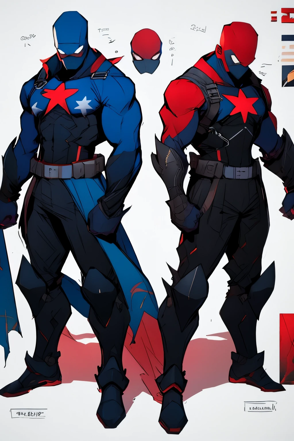 captain America in villain armor concept