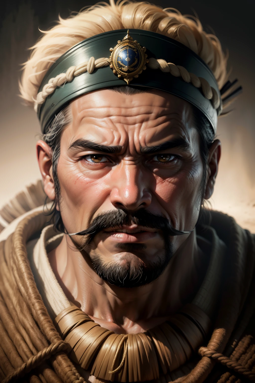 Roman emperor standing, portrait look, blur background, 8k, realistic face