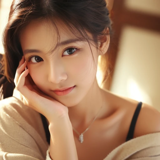 wear, (photo actual:1.4), (hyper actual:1.4), (actual:1.3),
(Smoother lighting:1.05), (Improve lighting quality:0.9), 32k,
1 girl,20 year old girl, actual lighting, backlight, There is light on the face, Ray tracing, (bright light:1.2), (quality improvement:1.4),
(The best quality real skin texture:1.4), delicate eyes, Delicate face, good quality eyes,
(Tired, sleepy and satisfied:0.0), face close-up, t-shirt,
(Increase body line emotions:1.1), (Increase the beauty of skin texture:1.1)