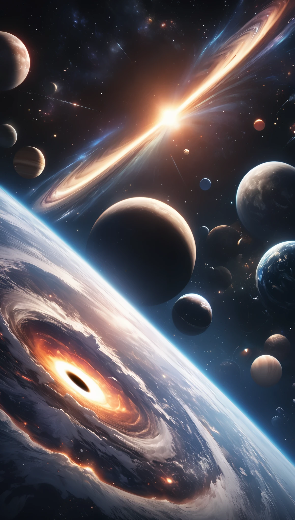 masterpiece, best quality, high quality, Very detailed CG unity 8k wallpaper, depth of field, high dynamic range,,lifelike,Very detailed, complex, high detail, universe, space, galaxy, Star, planet, astronomy, universe, Heavenly, nebula, black hole, solar system, universe射线, supernova, deep space, astronomical objects