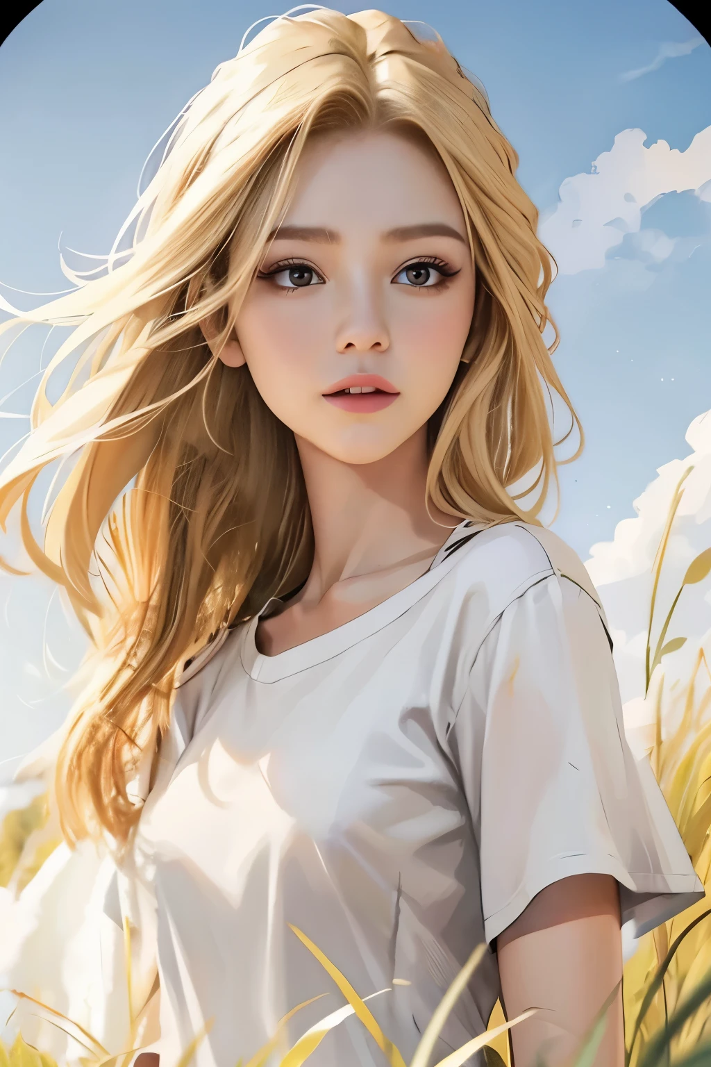 hair blowing in the wind