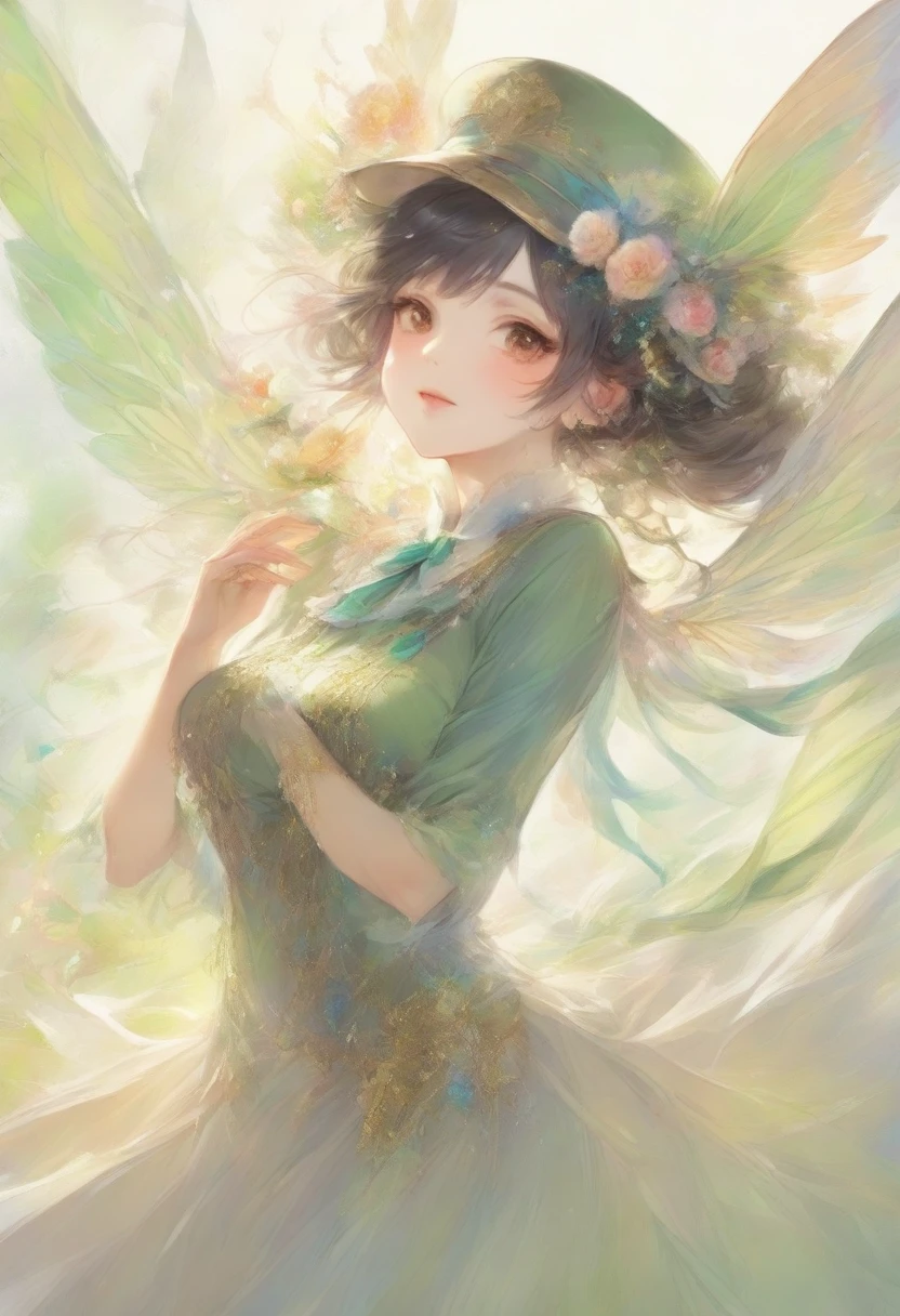 masterpiece, best quality, very aesthetic, absurdres, full body shot,(police costume:1.3), (button gap:0), police skirt, police cap, stockings with garter, on the crowed street, spirit of the wind, 1girl, kiryuuin satsuki, kill la kill
