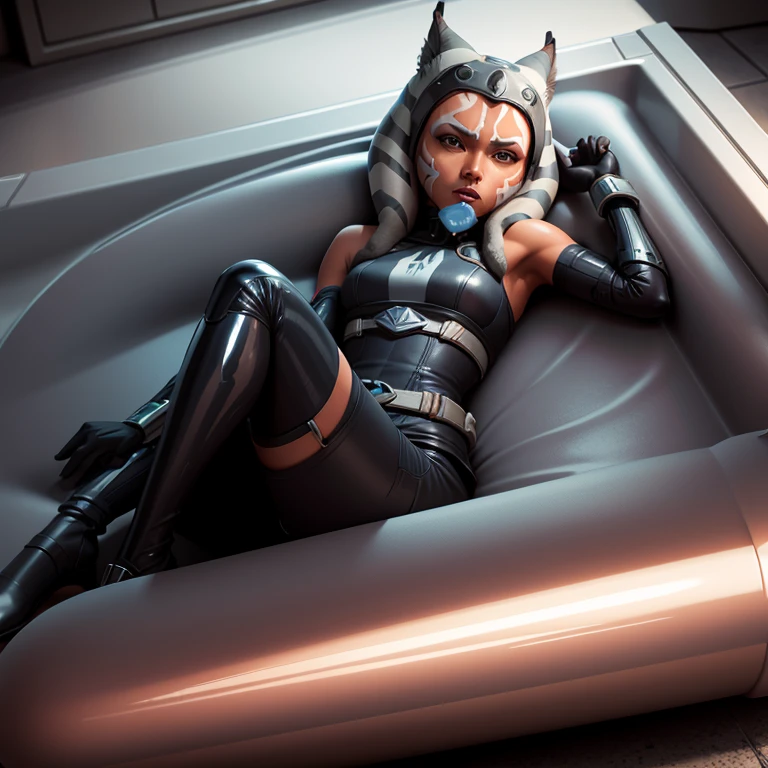 ahsoka Lie in a latex vacuum bed