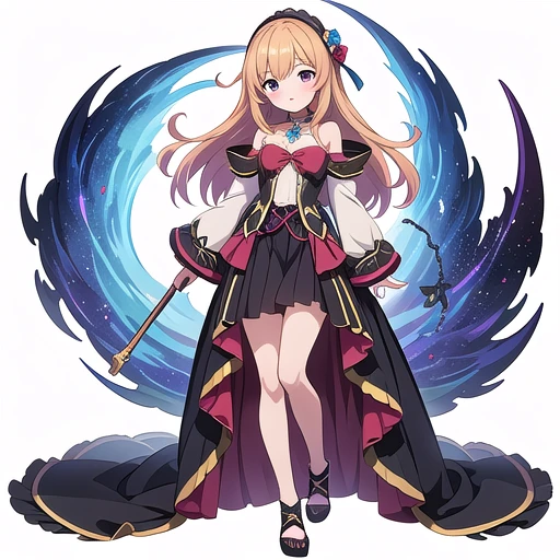 white background, (Best quality, anime, Anime Art Style:1.2) , Young girls, fantasy outfit, full body,