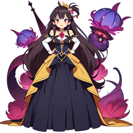 white background, (Best quality, anime, Anime Art Style:1.2) , Young girls, fantasy outfit, full body, cocktail dress,