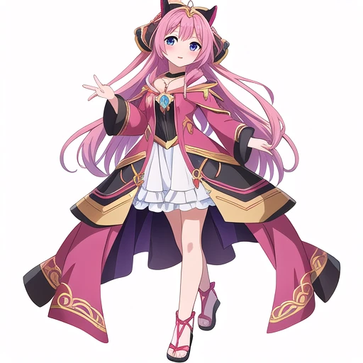white background, (Best quality, anime, Anime Art Style:1.2) , Young girls, fantasy outfit, full body, cocktail dress,
