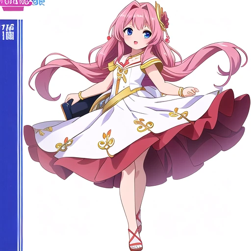 (((white background))), (Best quality, anime, Anime Art Style:1.2) , Young girls, full body, cocktail dress,
