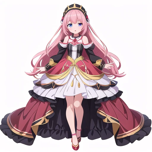 (((white background))), (Best quality, anime, Anime Art Style:1.2) , Young girls, full body, cocktail dress,