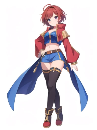 solo female, crop top, ((( white background))), character focus, fantasy clothes, standing, character design, full body,