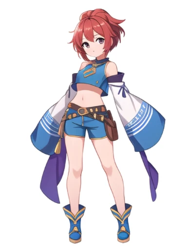 solo, female, crop top, ((( white background))), character focus, fantasy outfit, standing, character design, full body,