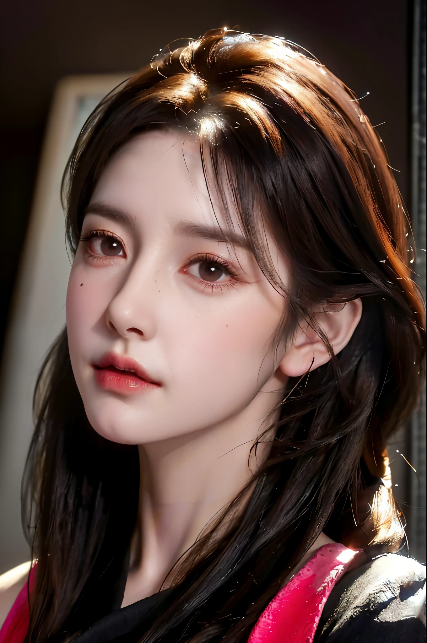 (Representative works: 1.3), (8K, realistic, RAW photo, best image quality: 1.4), (30 year old mature woman),small face, beautiful face, (realistic face),no makeup、natural makeup、light makeup、 (Dark brown), beautiful hairstyle, realistic eyes, detailed and beautiful eyes, (realistic肌), beautiful skin, (sweater),、Bust A cup、 confused, charm, 超High resolution, Super realistic, High resolution, golden ratio, ff tifa
