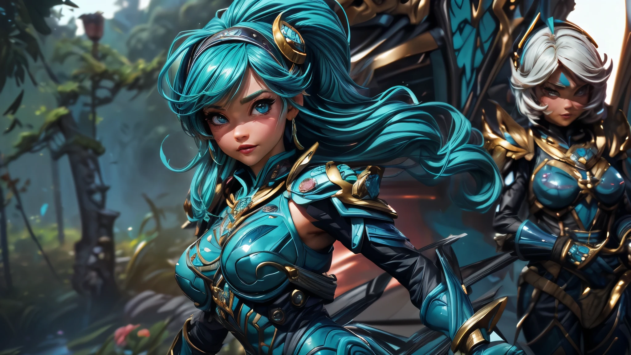 (best quality,4k,8k,highres,masterpiece:1.2),ultra-detailed, Alien Princess, miamalkova, with water powers and blue wave themed armor made of dark blue coral, log aqua color hair, Female Commander Invading a city with her Ranger troops behind her, strutting her stuff, Smiling and laughing, Flirting with the viewer, HDR, 8k, absurdres, cinestill 800, sharp focus, add_detail:3 (solo woman) anime Villainess, wideshot, widescreen, focus on subject