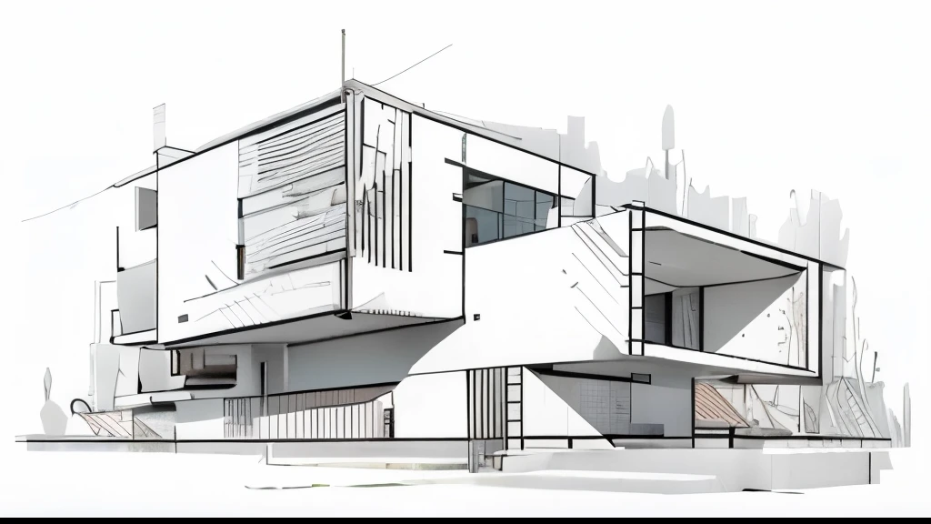 a white and black house with a lot of plants on the front, concept house, contemporaryhh house, modern architecture design, realistic architecture, exterior design, residential design, render to resolute perfection, contemporary architecture, overall architectural design, bold architecture, large modern residence, modern house, contemporary design, ultra modern, arhitectural shot, one house, minimalistic architecture