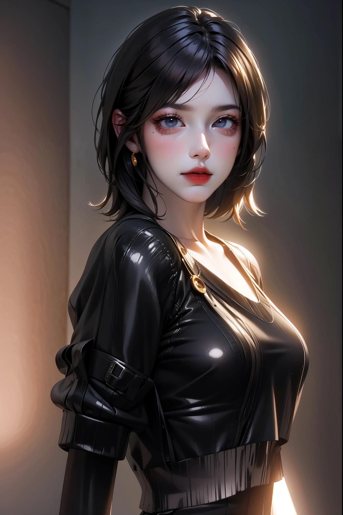 (Representative works: 1.3), (8K, realistic, RAW photo, best image quality: 1.4), (30 year old mature woman),small face, beautiful face, (realistic face),no makeup、natural makeup、light makeup、 (Dark brown, short hair: 1.3), beautiful hairstyle, realistic eyes, detailed and beautiful eyes, (realistic肌), beautiful skin, (sweater),、Bust A cup、 confused, charm, 超High resolution, Super realistic, High resolution, golden ratio, ff tifa