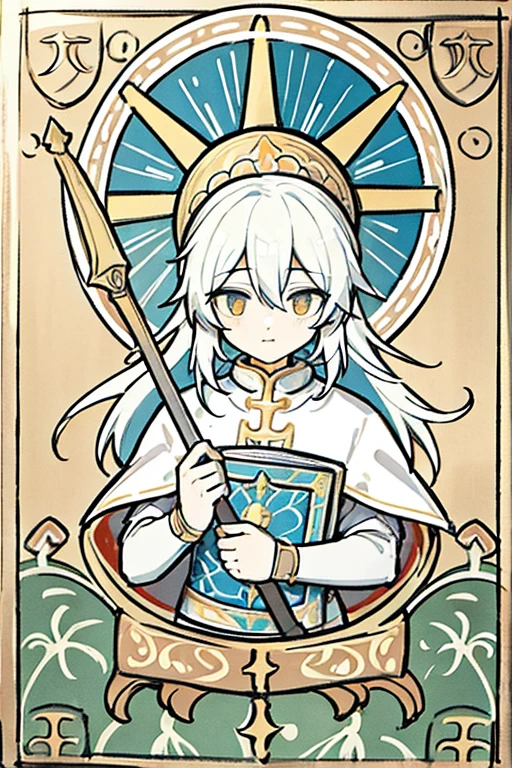 Holy Knight, according to the bestiary_style, masterpiece, Best quality, light from heaven