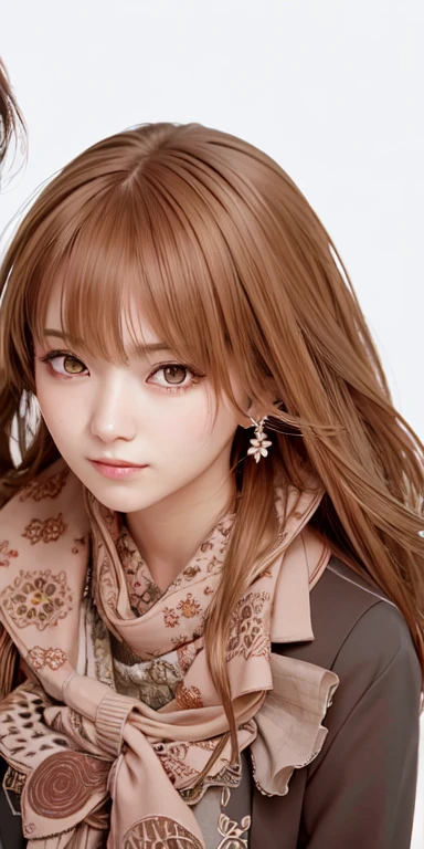 1 girl, Fuyutsuki Mio, Brown Hair, Brown Eye, realistic, long hair, ultra details, 7ommlens, business suit