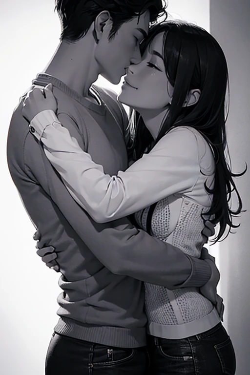 man and woman hugging each other