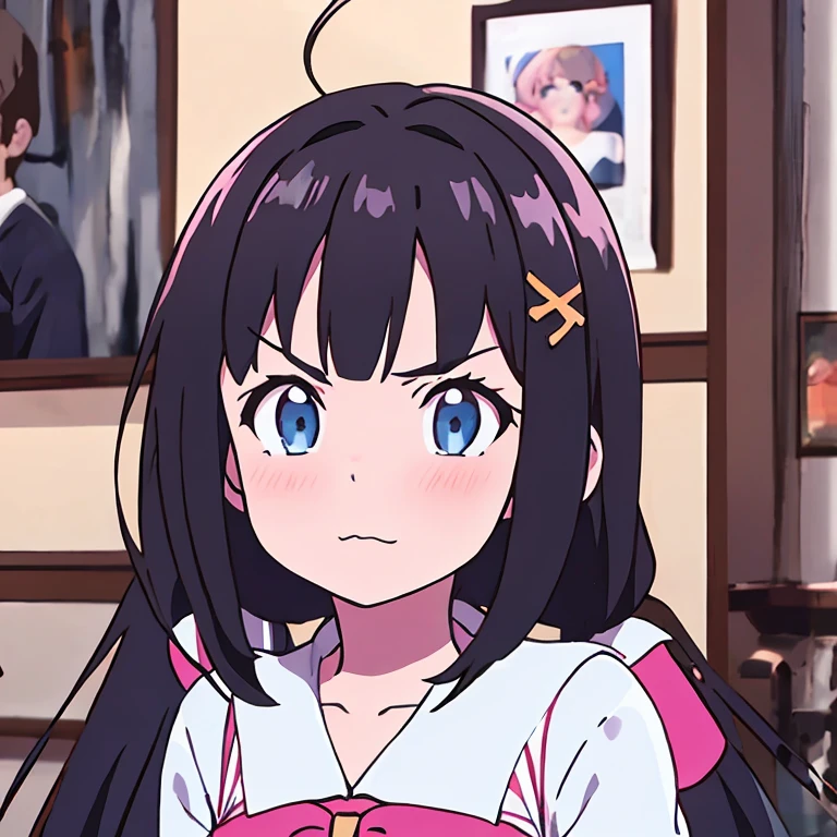 ((best quality)), ((masterpiece)), (detailed),1girl,upper body, Emoticon packages,angry