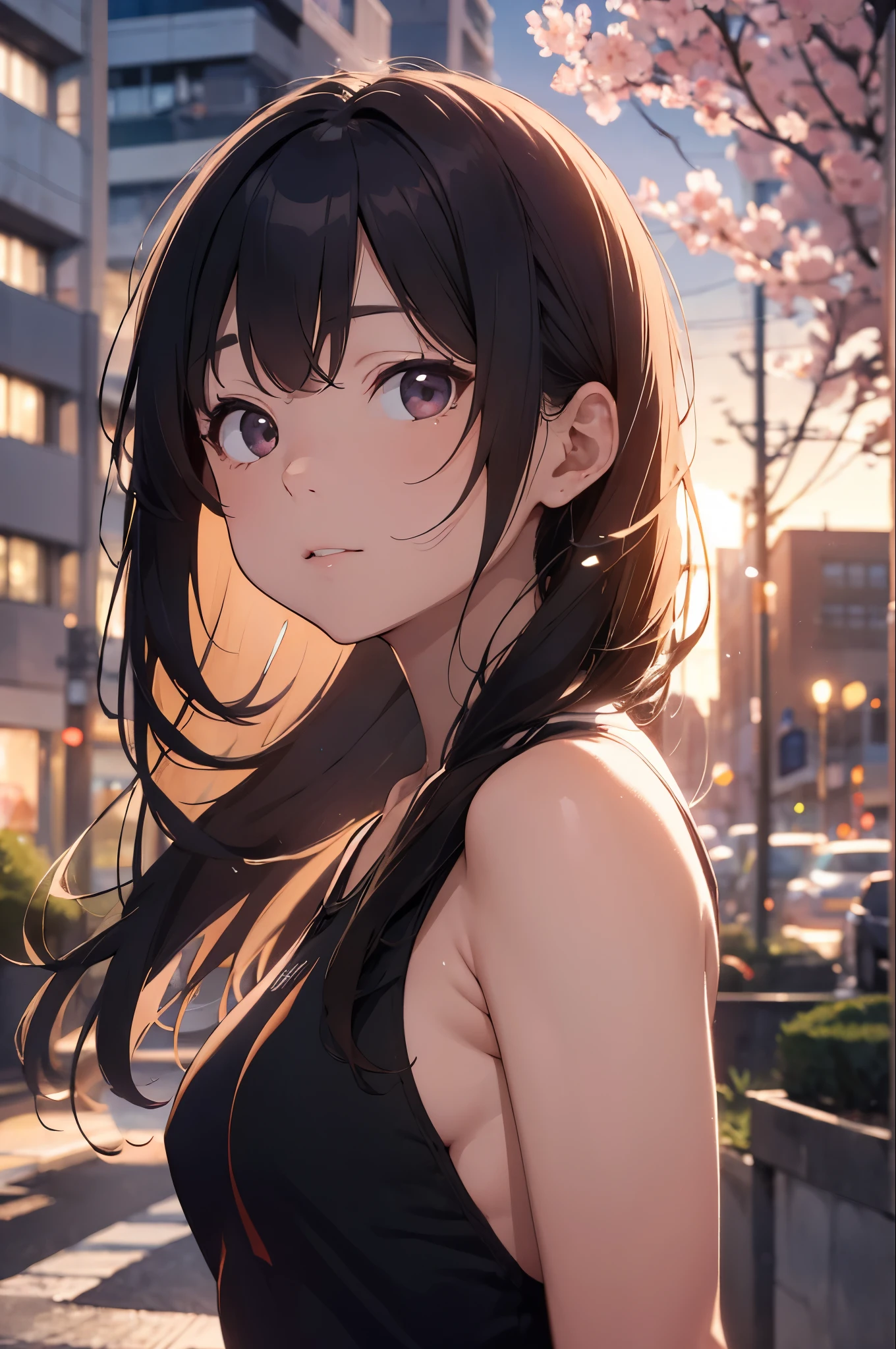 On the rooftop during golden hour、Against the background of the city skyline, A beautiful Japanese woman is photographed from behind, facing the camera. She is wearing a red swimsuit, Minimalist red swimsuit, Her long black hair fluttering softly in the wind. Golden light surrounds her, Creating a silhouette effect, Capture the moment when the background transitions from day to night. after her, The scenery of cherry blossoms in full bloom、Captures moments of serene beauty, Demonstrating the peaceful coexistence of city life and nature.
• Mode: Manual Mode、exposed、I am、Fine-tune your shutter speed。
• Aperture (F-Score): f2.8〜Set to F4 range.、Make your subject stand out、Beautifully blurring the cherry blossoms in the background。
• Shutter speed: 1. Capture the movement/Please select 250 seconds or more。A quiet pose or、If you want to capture the moment when the petals fall、Adjusting the Shutter Speed。
• I am: For shooting in bright outdoor conditions、Set the I am to 100 or 200、Keep it as low as possible。
seaweed、seaweed、seaweed、seaweed、seaweed、seaweed、