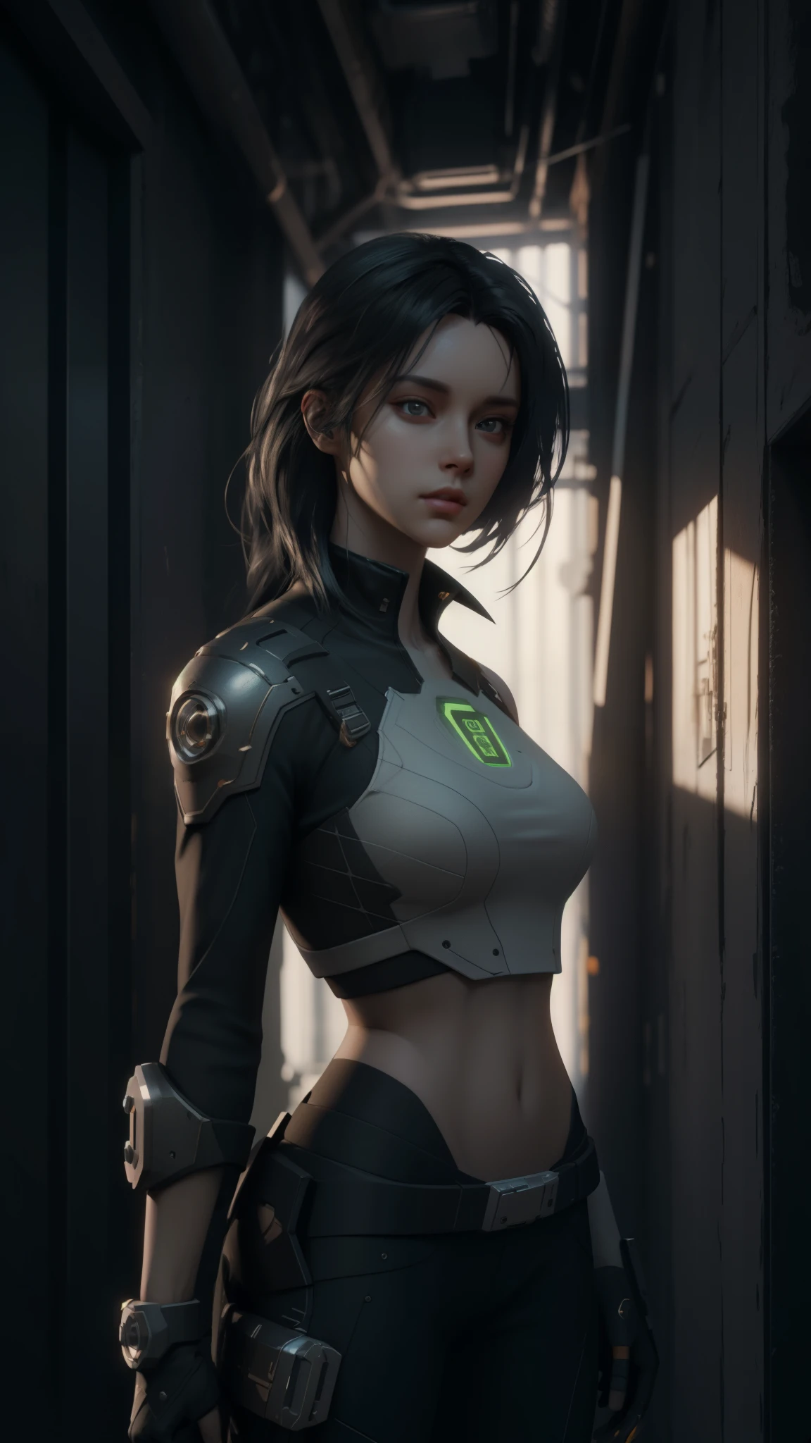 ((Best quality)), ((masterpiece)), (detailed:1.4), 3D, an image of a beautiful cyberpunk female,HDR (High Dynamic Range),Ray Tracing,NVIDIA RTX,Super-Resolution,Unreal 5,Subsurface scattering,PBR Texturing,Post-processing,Anisotropic Filtering,Depth-of-field,Maximum clarity and sharpness,Multi-layered textures,Albedo and Specular maps,Surface shading,Accurate simulation of light-material interaction,Perfect proportions,Octane Render,Two-tone lighting,Wide aperture,Low ISO,White balance,Rule of thirds,8K RAW,