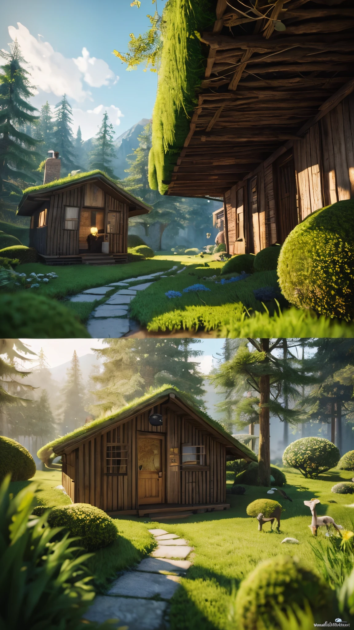 masterpiece, highest quality, (very detailed CG unity 8k wallpaper), (highest quality), (best illustrations), (best shadow), Round radish hut covered with moss, Isometric 3D , octane rendering, ray tracing, very detailed