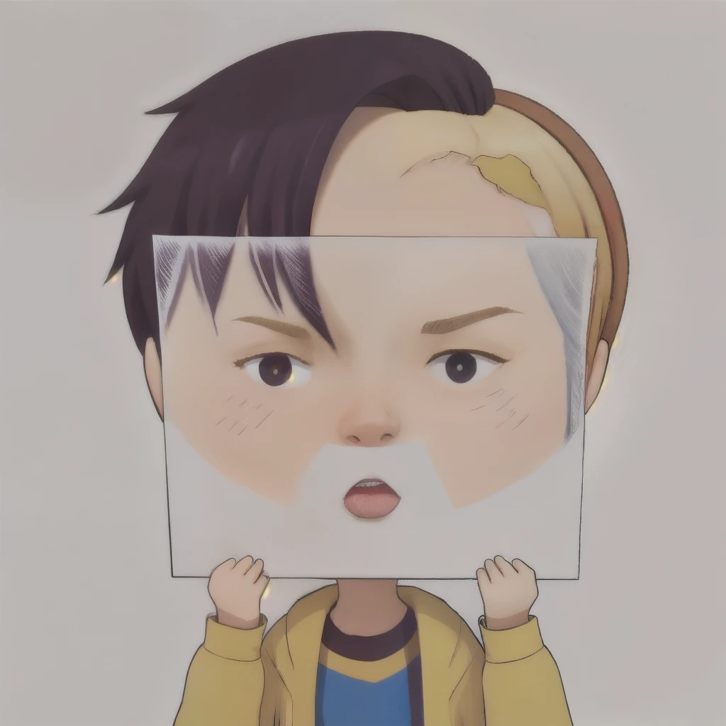 (masterpiece, best quality:1.2), 1 girl, alone,Paper on face