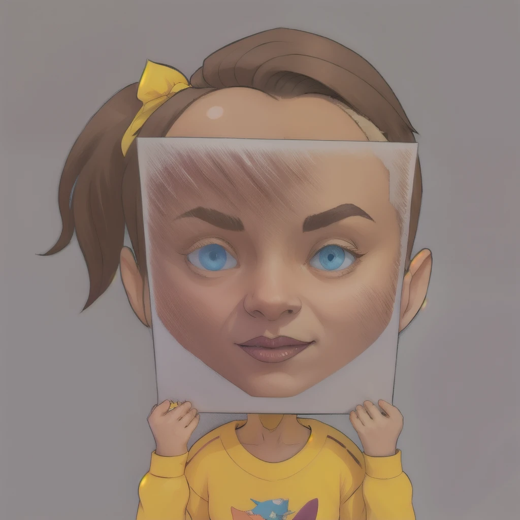 (masterpiece, best quality:1.2), 1 girl, alone,Paper on face