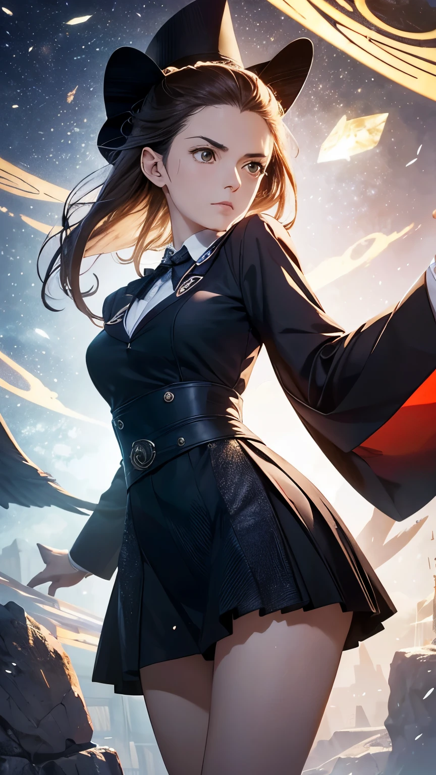 Leonora Carrington, Takeo Takei, Eduardo García Benito, Surreal, mysterious, strange, fantastical, fantasy, Sci-fi, Japanese anime, phoenix in the diamond, ore collector's miniskirt beautiful girl, perfect voluminous body, specimen classroom, detailed masterpiece hyper realistic sharp focus