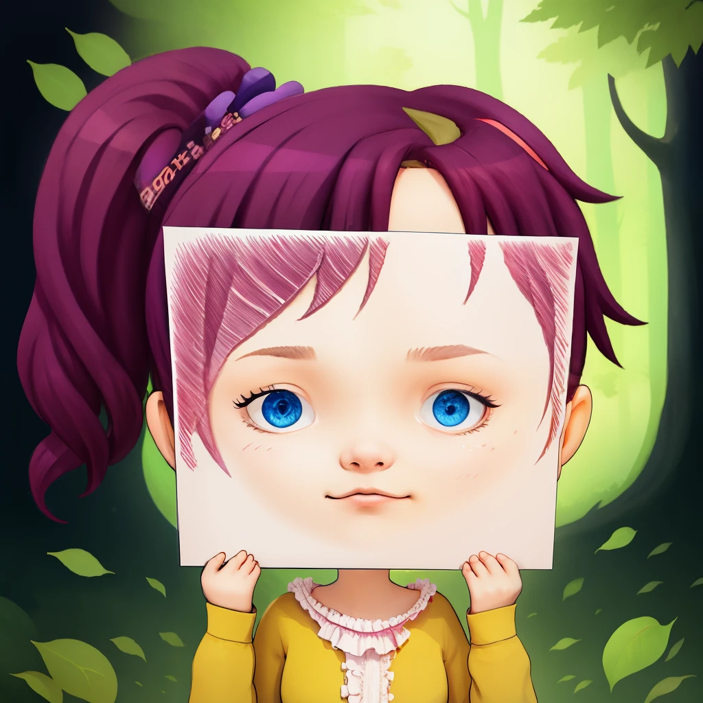 (masterpiece, best quality:1.2), 1 girl, alone,Paper on face