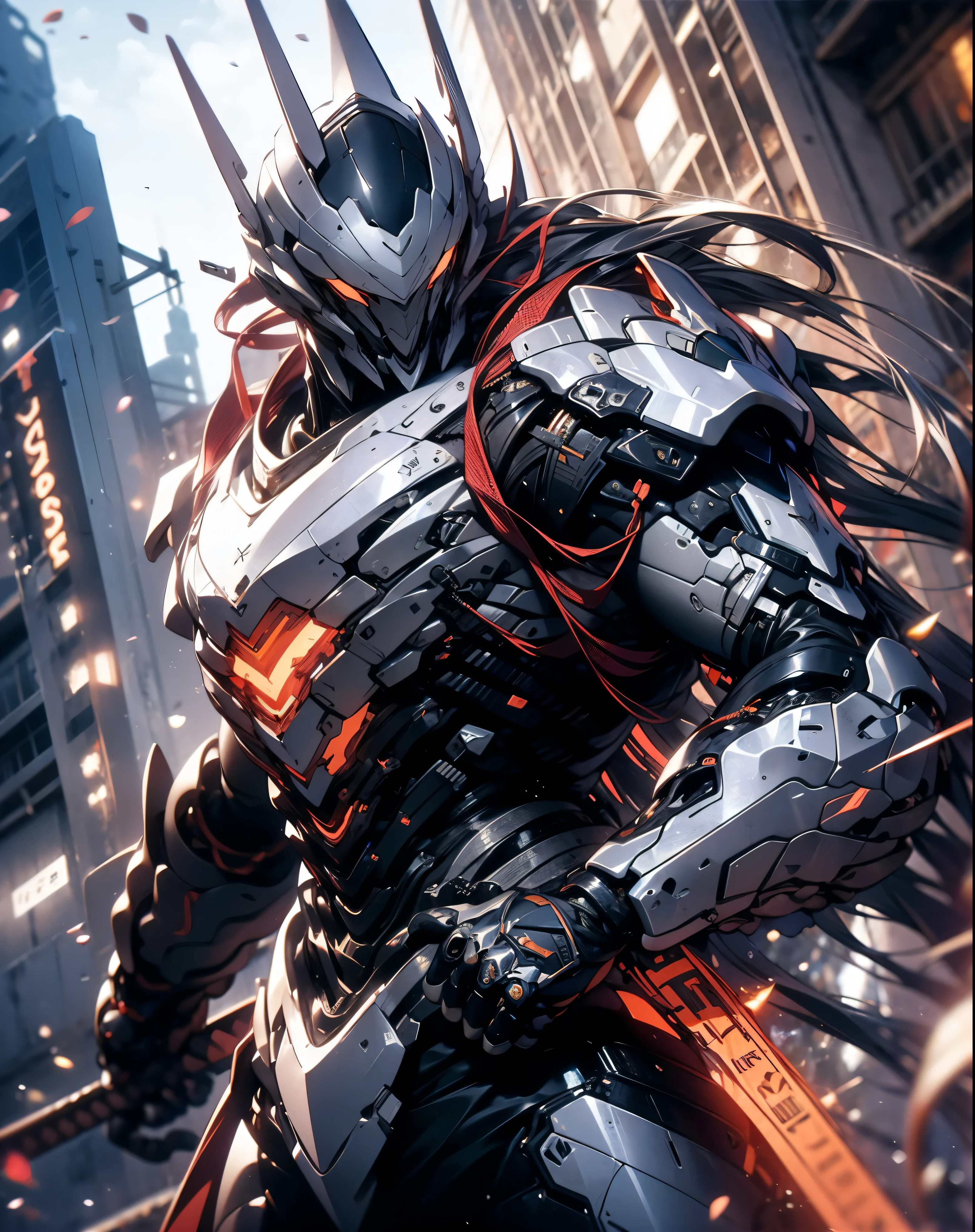 there is a man in a black exo-armour giving a rageful dynamic pose in front of a building, rendered in unreal engine 5, black octane render, super detailed octane render, rendered in 8 k unreal engine, rendered in unreal engine 6, streamlined matte black armor, high detail iconic character, 8k octane render photorealistic, unreal 5 engine render, render in unreal engine 5