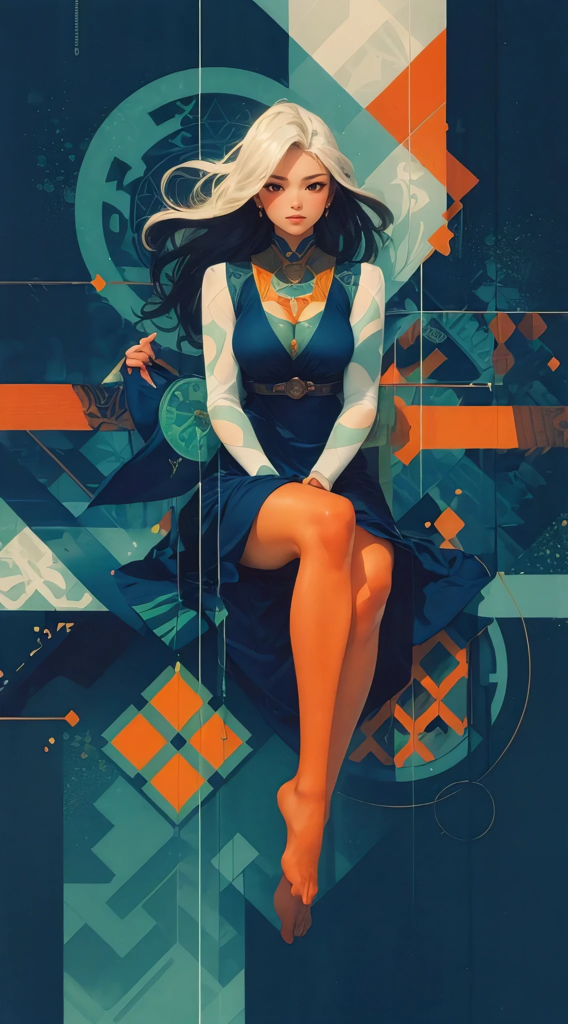 (best quality,4k,8k,highres,masterpiece:1.2),ultra-detailed,(realistic,photorealistic,photo-realistic:1.37),illustration by artgerm and alphonse mucha, attractive woman, perfect body, (big breasts), hyperfeminine curves, cute and playful pose, vibrant, expressive