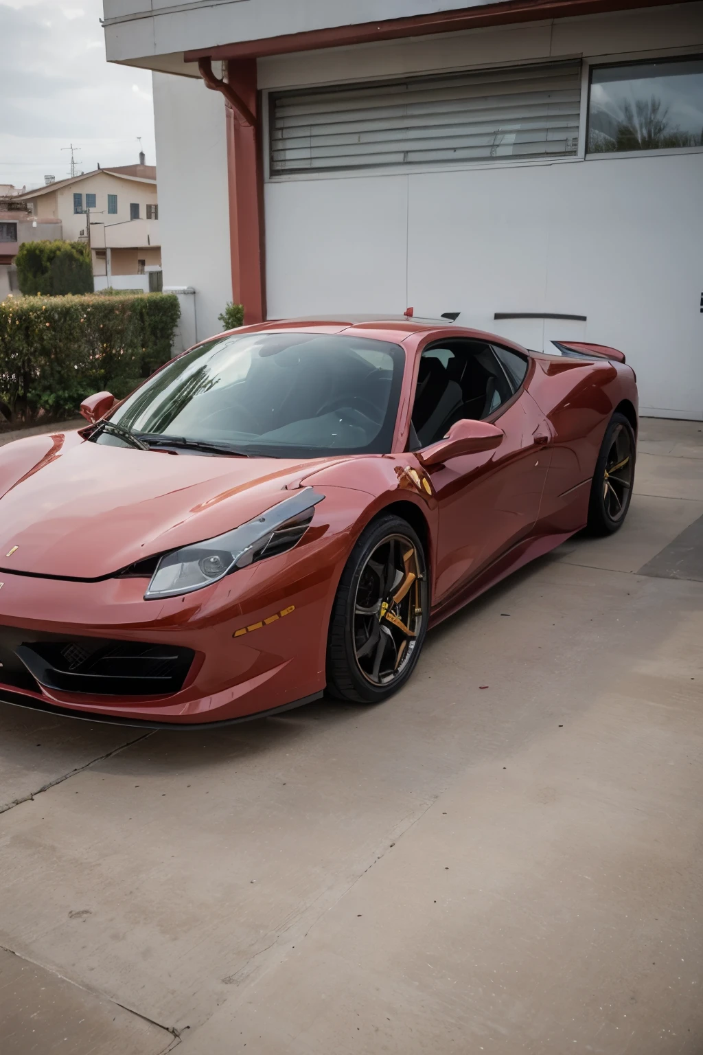 ((Mejor calidad)), ((obra maestra)), (detallado), Create a pink Ferrari 458 with an extra simple design and exterior design elements
