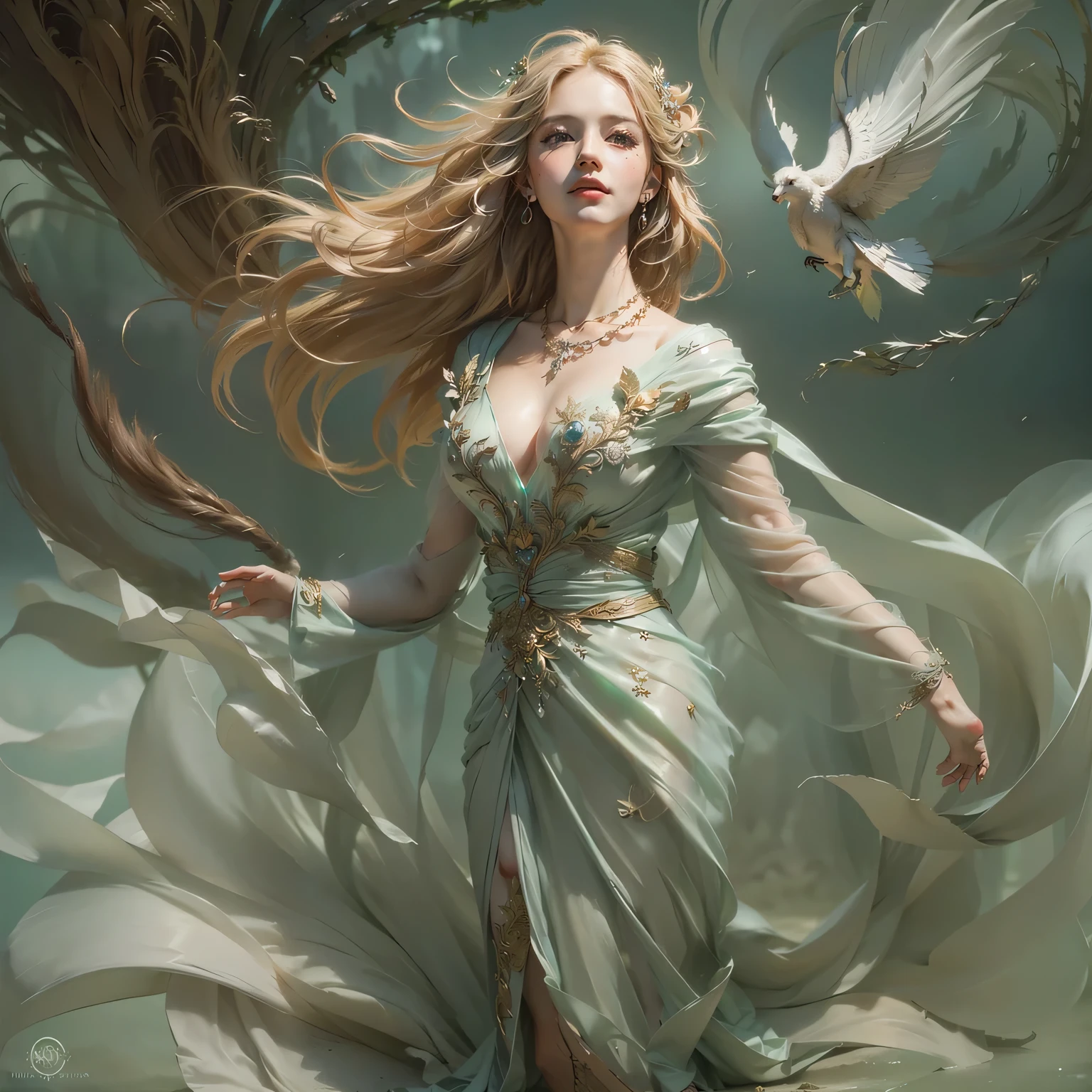After deleting the original image, redraw the dress to blend in with the surroundings.