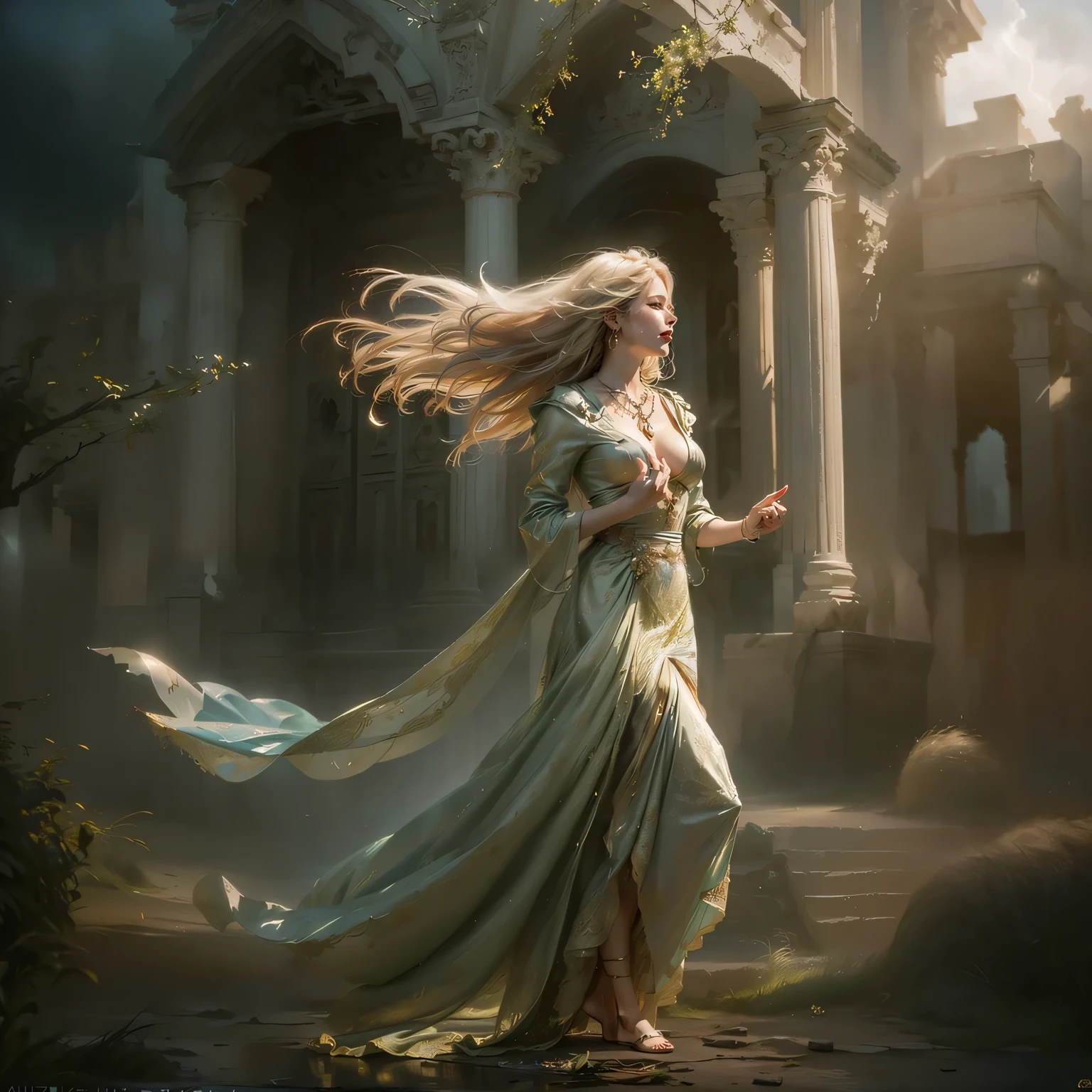 After deleting the original image, redraw the dress to blend in with the surroundings.