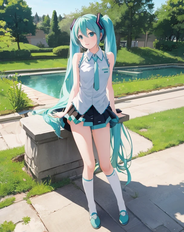 masterpiece, best quality, 1girl, hatsune miku, peeing on me 