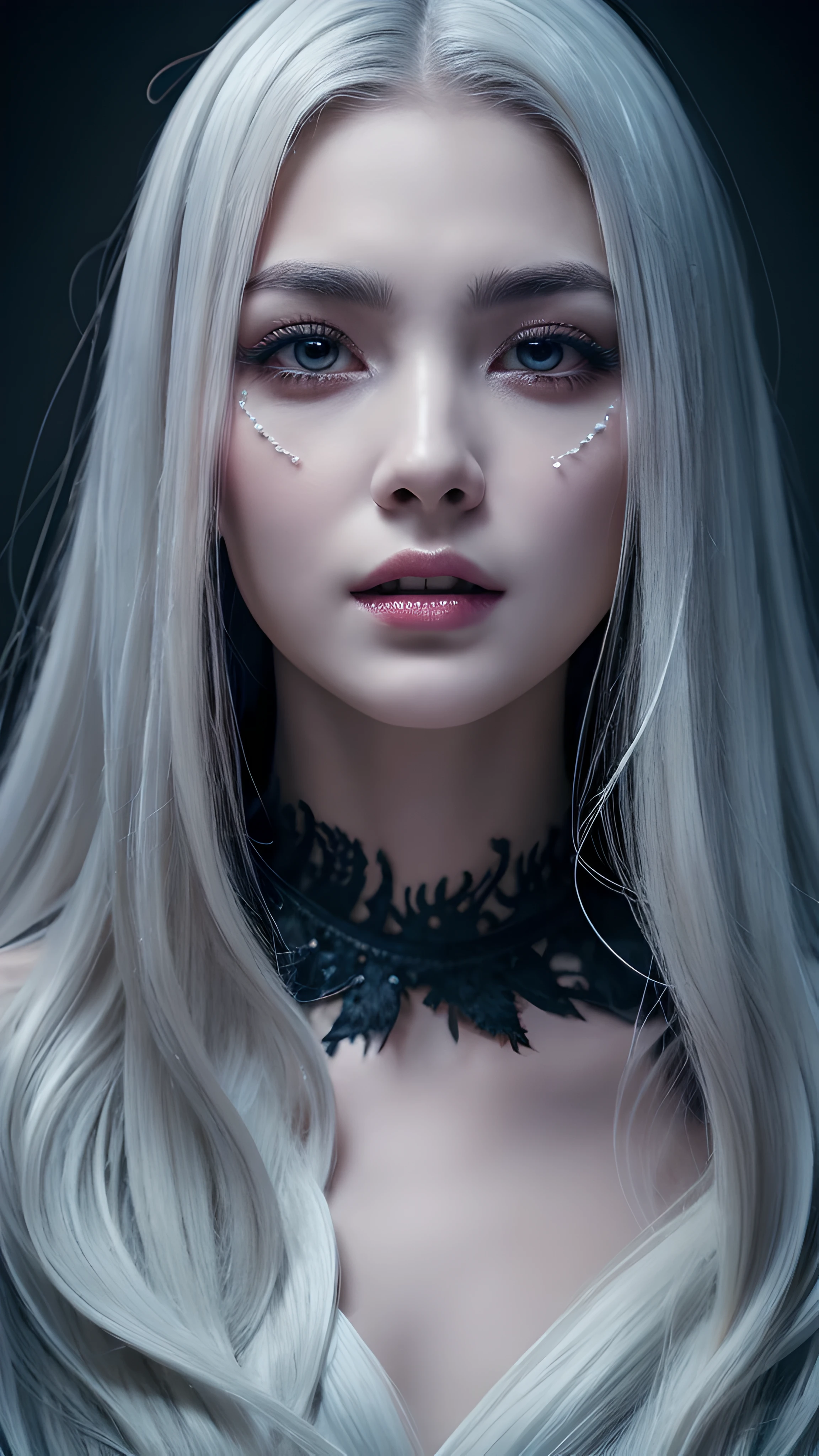 (best quality,highres,masterpiece:1.2),ultra-detailed,realistic:
"A woman with one side of her body portraying a beautiful girl, with fair skin, white hair, and smooth complexion, and the other side depicting a horrifying and demonic monster. The girl's half exudes innocence and grace, with detailed features like beautiful eyes, defined lips, and long eyelashes. She is adorned in an elegant dress that complements her ethereal beauty. The monster's half is filled with terrifying and grotesque details, featuring sharp fangs, menacing horns, and a distorted expression that strikes fear into the beholder. The stark contrast between the two halves creates a surreal and captivating image. The medium used to create this artwork can capture both the delicate features of the girl and the monstrous elements with equal precision, resulting in a hauntingly evocative piece. The lighting is strategically set to highlight the contrasting aspects of the woman's dual nature, casting shadows that emphasize her transformation. The color palette leans towards cool tones, with hints of blues and purples, adding an eerie and ethereal atmosphere to the artwork. This depiction is a fusion of beauty and darkness, showcasing the complex and multifaceted nature of the human mind."