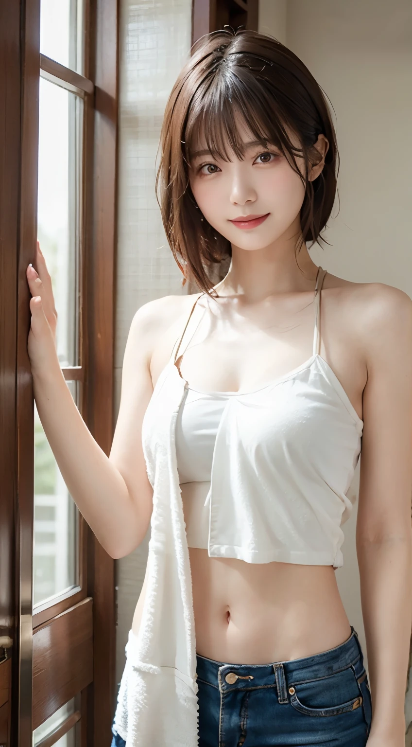 (masterpiece:1.3), (8k, photorealistic, RAW photo, best quality: 1.4), (1girl), beautiful face, (realistic face), (black hair, short hair:1.3), beautiful hairstyle, realistic eyes, beautiful detailed eyes, (realistic skin), beautiful skin, (sweater), absurdres, attractive, ultra high res, ultra realistic, highly detailed, golden ratio