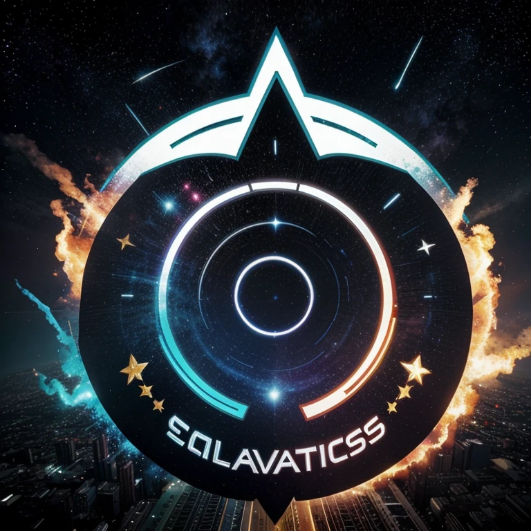 Un logotipo para un equipo que se llama: "Galactics F.C"