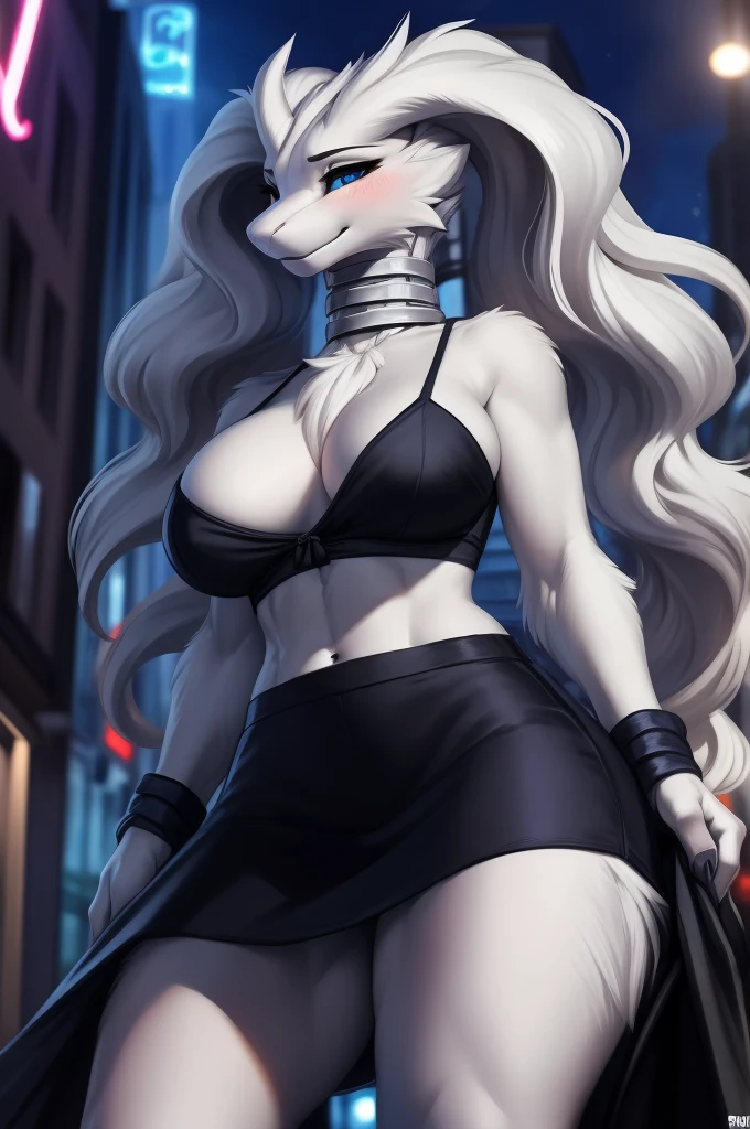 Draft Sketch (nsfw)))), uploaded the e621, beautiful and detailed,woman (((female))) ((anthro)) dragon, Ross Tran, by ruan jia, by zaush, by foxovh, lighting cinematic, seductor, dragon, thighighs, (huge chest) foxovh 1girls ai_generated bare_shoulders big_breasts, (blush, twintails, long hair, hair between eyes, ((streetwear clothes)), city, outdoors, night, movie poster, extremely detailed 8K, smooth, high resolution, ultra quality, cinematic lighting, ambient occlusion, hd, 2k, 4k, 8k, 16k, extremely detailed anime, n, wide shot, atmospheric lighting, very sexy, lift skirt, random low back angle, uncensored, nsfw, sin censura), she has a atractive body, super sexy thick, beautiful face, beautifull long white hair , super hot,  a , she is atractive with a naughty face, she is cute and sexy as the same time, and she is staring at the viwer with desire..., blue eyes, reshiram