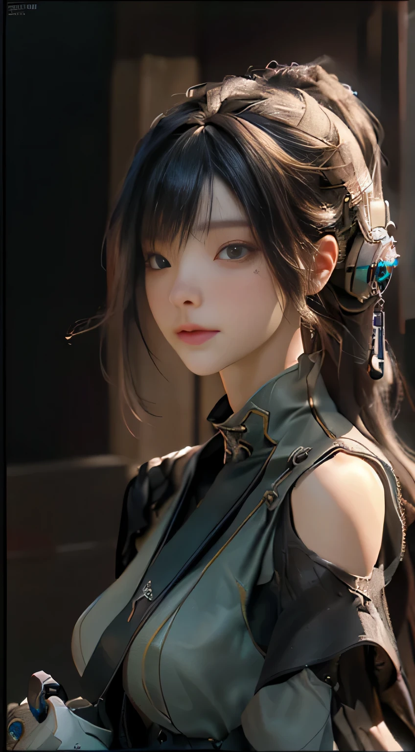 ((Best quality)), ((masterpiece)), (detailed:1.4), 3D, an image of a beautiful cyberpunk female,HDR (High Dynamic Range),Ray Tracing,NVIDIA RTX,Super-Resolution,Unreal 5,Subsurface scattering,PBR Texturing,Post-processing,Anisotropic Filtering,Depth-of-field,Maximum clarity and sharpness,Multi-layered textures,Albedo and Specular maps,Surface shading,Accurate simulation of light-material interaction,Perfect proportions,Octane Render,Two-tone lighting,Wide aperture,Low ISO,White balance,Rule of thirds,8K RAW,