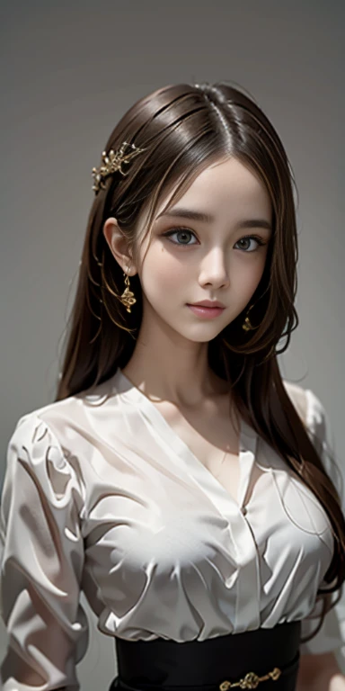 (masterpiece), (highest quality), (super detailed), (messy hair), (figure), (1 girl), (fashionable clothes), Are standing, Fashion Model, looking at the viewer, (interview), (simple background), detailed and beautiful eyes, beautiful and delicate face, floating, (high color saturation), (splash of color), Color Bubble, (bright), focus on face,