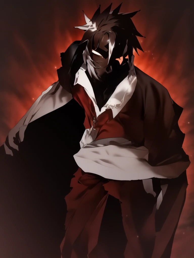 ((Character, best quality: 1.5, masterpiece, 8k detailed, monochrome: 1.5, anime)), solo: 2, 1boy, adult, hooded cloaked man talking, sitting on a chair, dark light, combed hair, dark colors, cross-arm, hood on, close view, side view, upper body, edgCultist, face only,