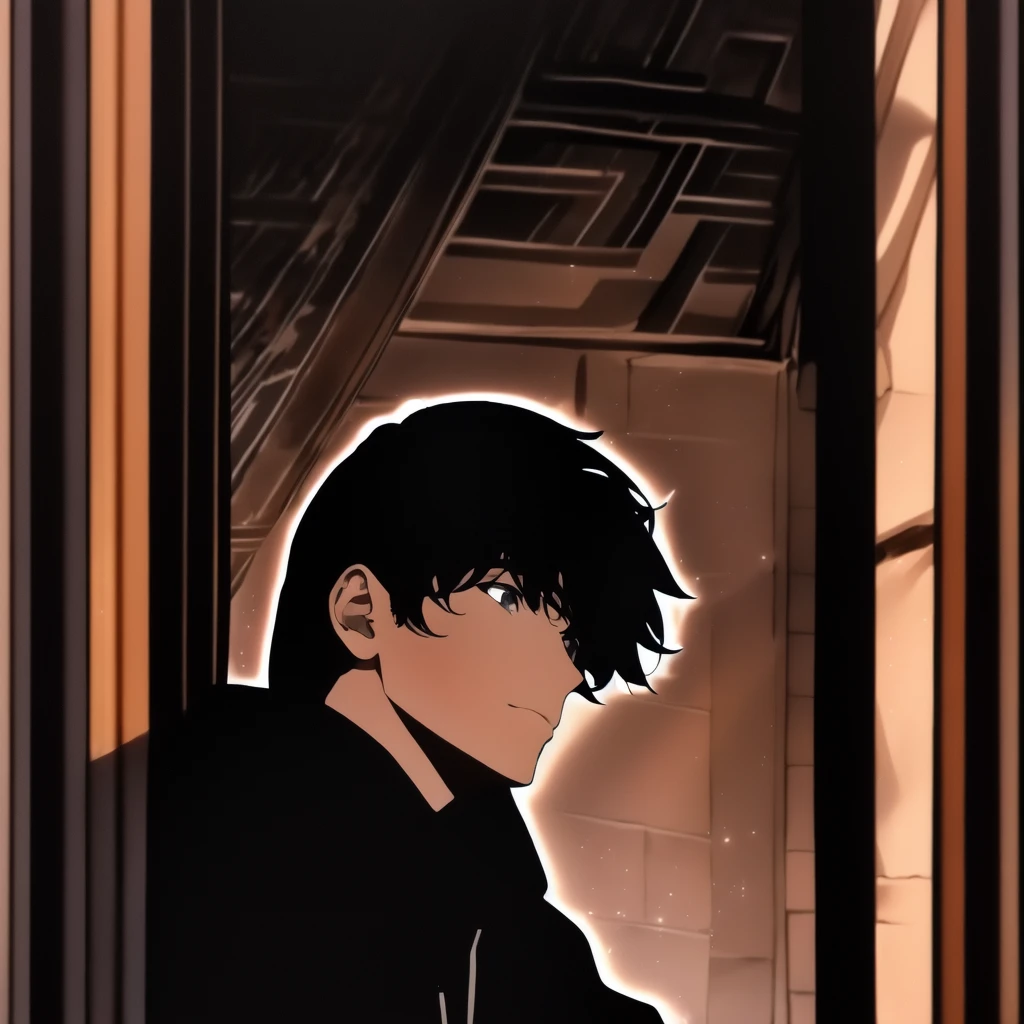 ((Character, best quality: 1.5, masterpiece, 8k detailed, monochrome: 1.5, anime)), solo: 2, 1boy, adult, hooded cloaked man talking, sitting on a chair, dark light, combed hair, dark colors, cross-arm, hood on, close view, side view, head and shoulder, edgCultist, face only,