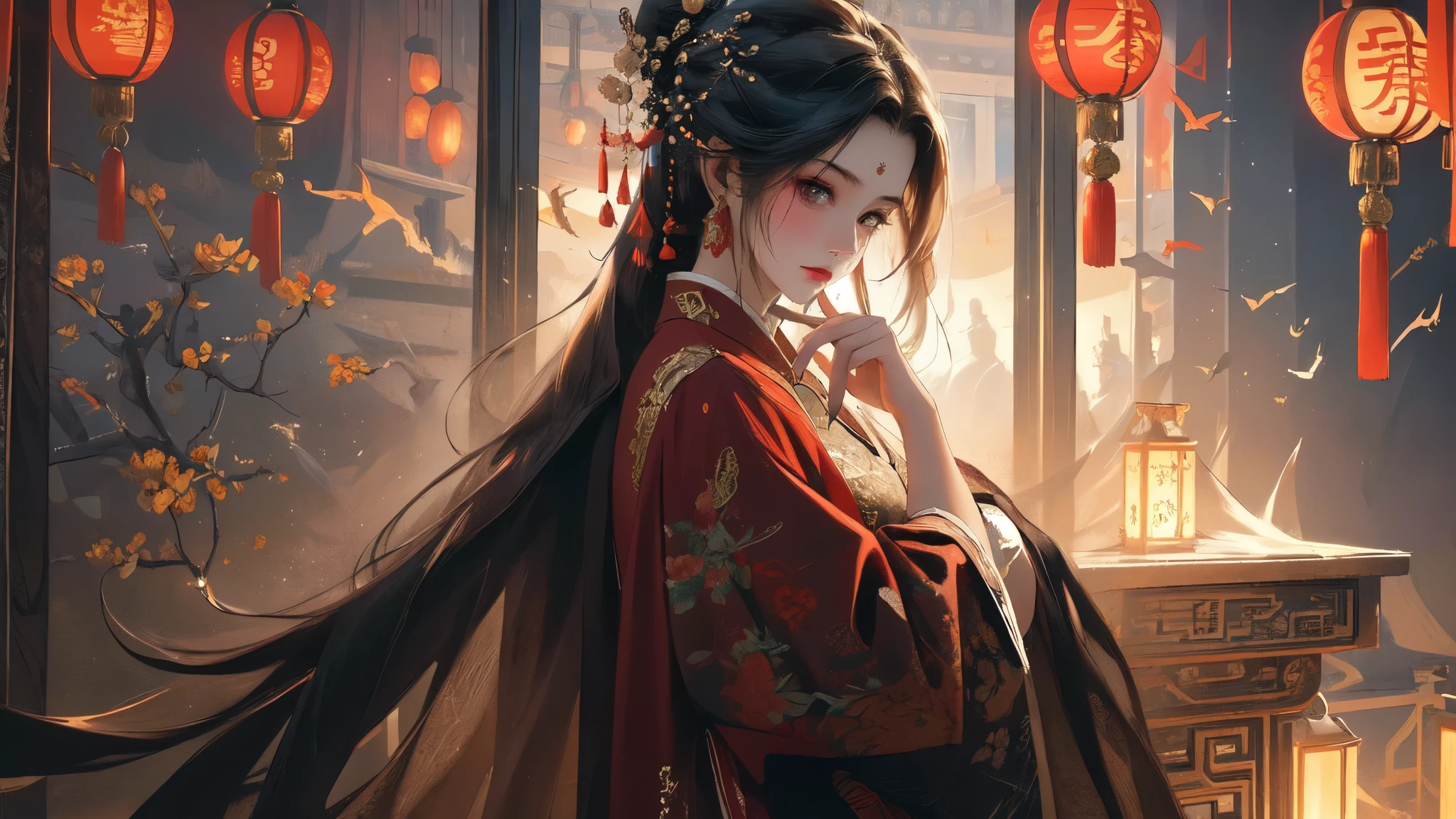 (masterpiece, top quality, best quality, official art, Beautiful and beautiful:1.2),(1 girl),extremely detailed,rich and colorful,most detailed,masterpiece,best quality,1 girl,alone,Chinese clothes,Chinese style, luminescent,  