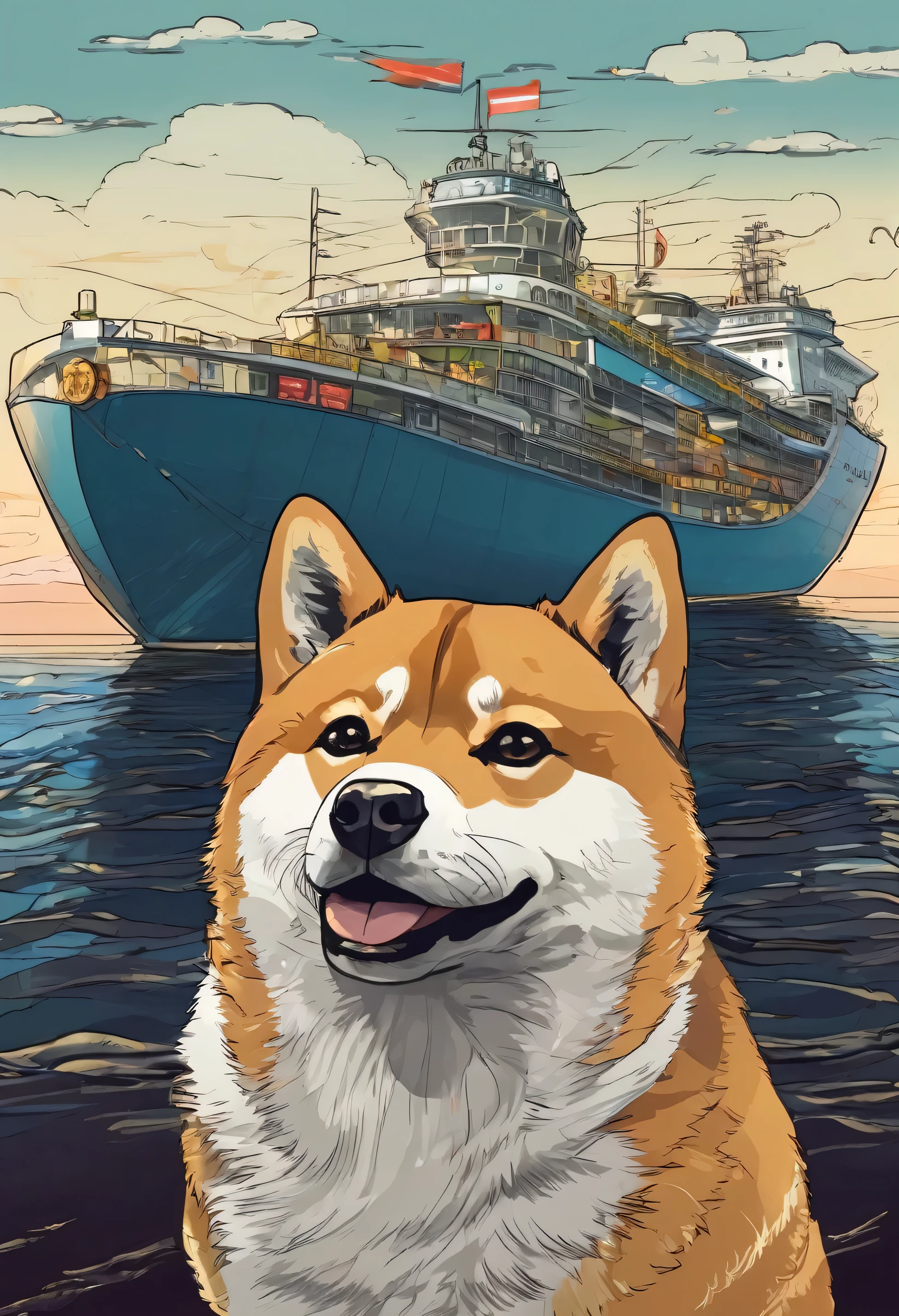 shiba like a ship