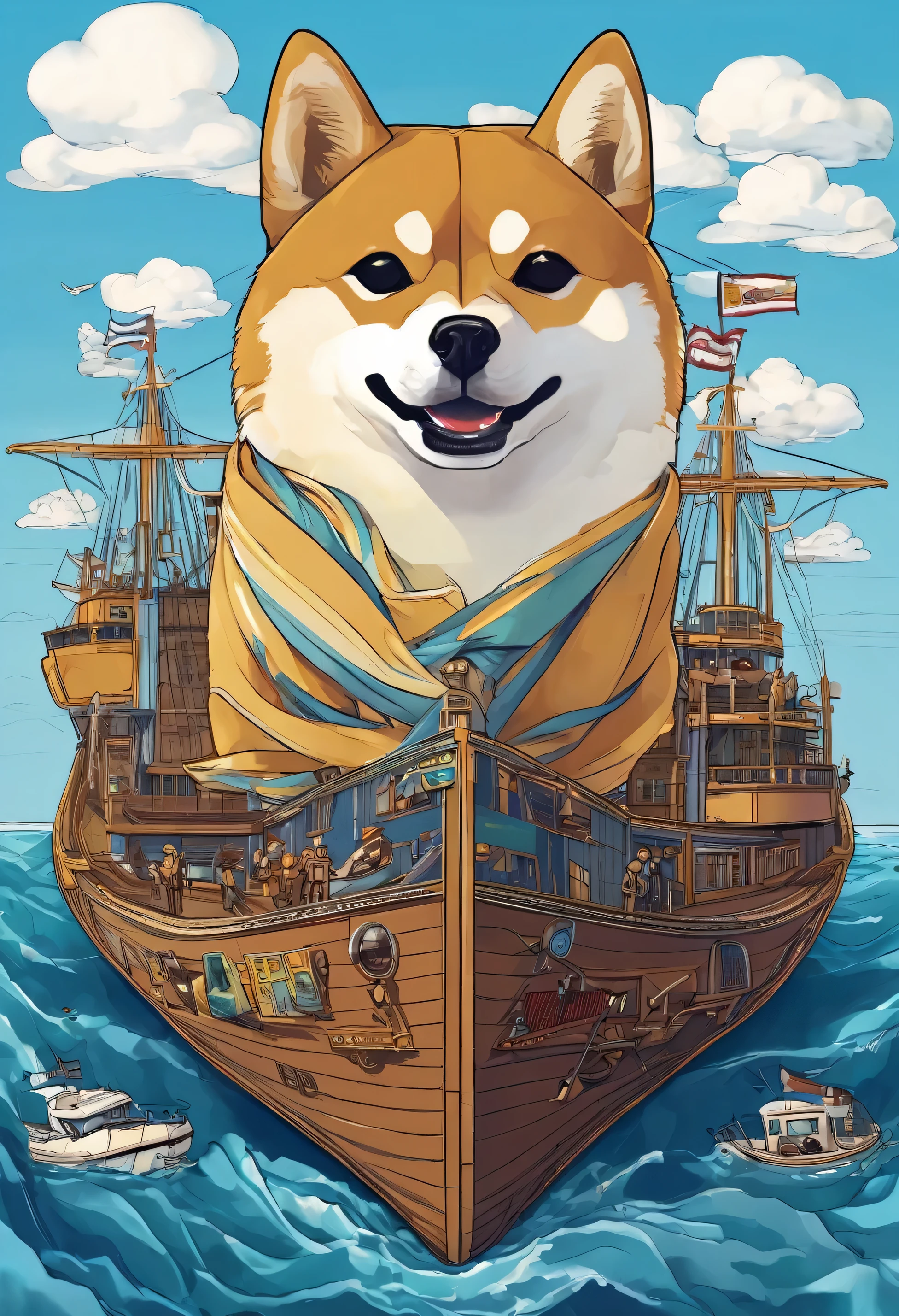 shiba like a ship